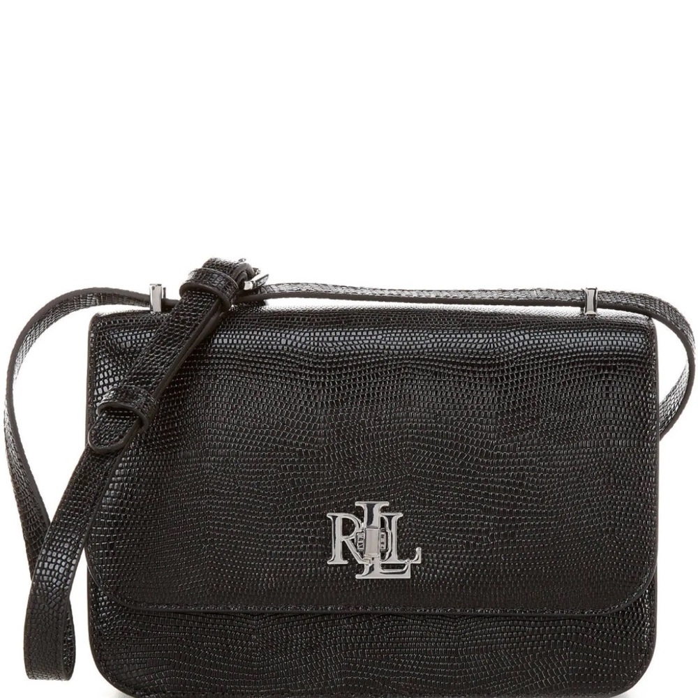 ๐ NWT 100% Authentic Ralph Lauren Lizard-Embossed Sophee Leather Bag - Picture 2 of 14